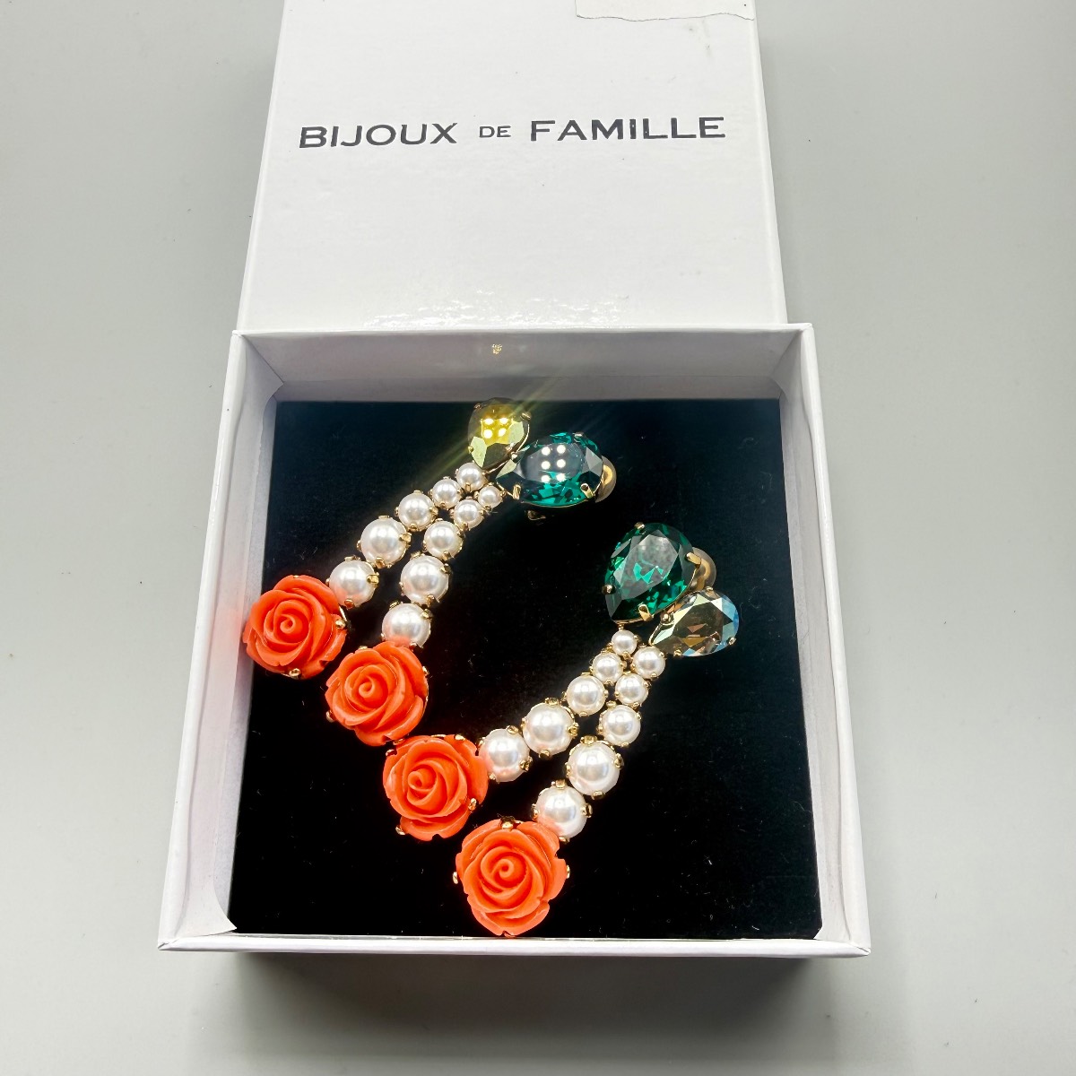 Bijoux de Famille Statement Blossom Cherries Earrings New Boxed