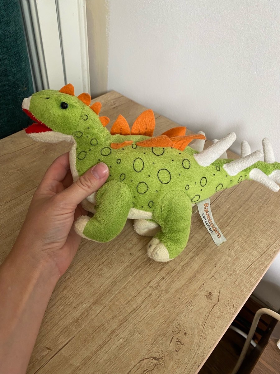 Ravensden Collection Stegosaurus Dinosaur Plush Soft Toy Green Orange Spikes