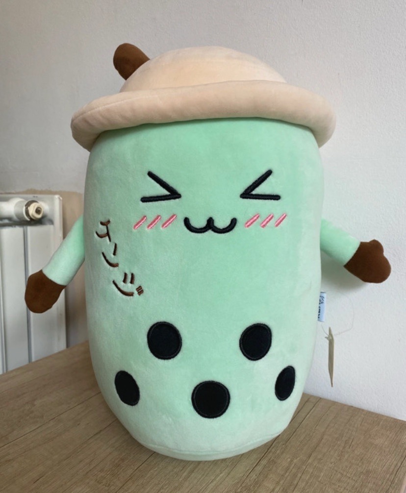 Kenji Yabu Plushie Mint Bubble Tea Boba Plush Soft Toy Large Kawaii