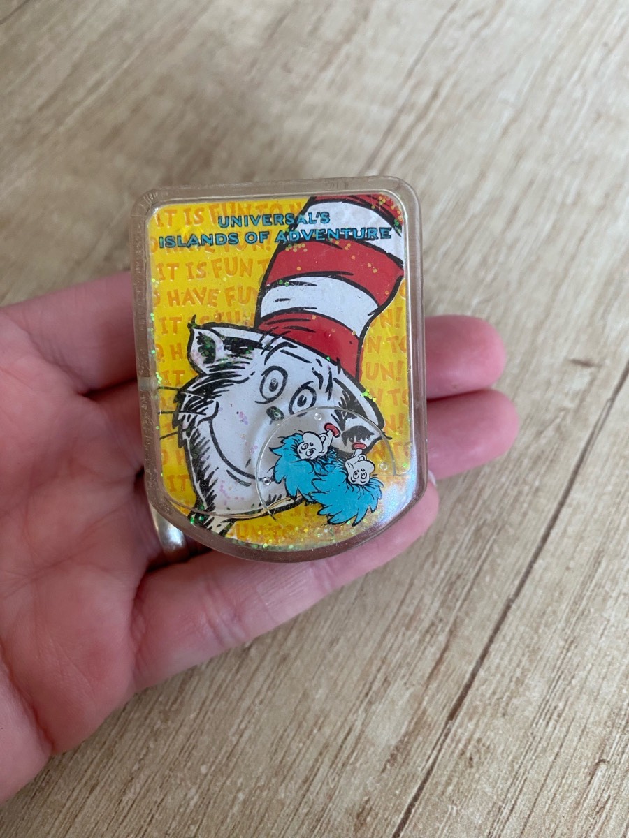 Universal Islands of Adventure Cat in the Hat Glitter Magnetic Memo Clip