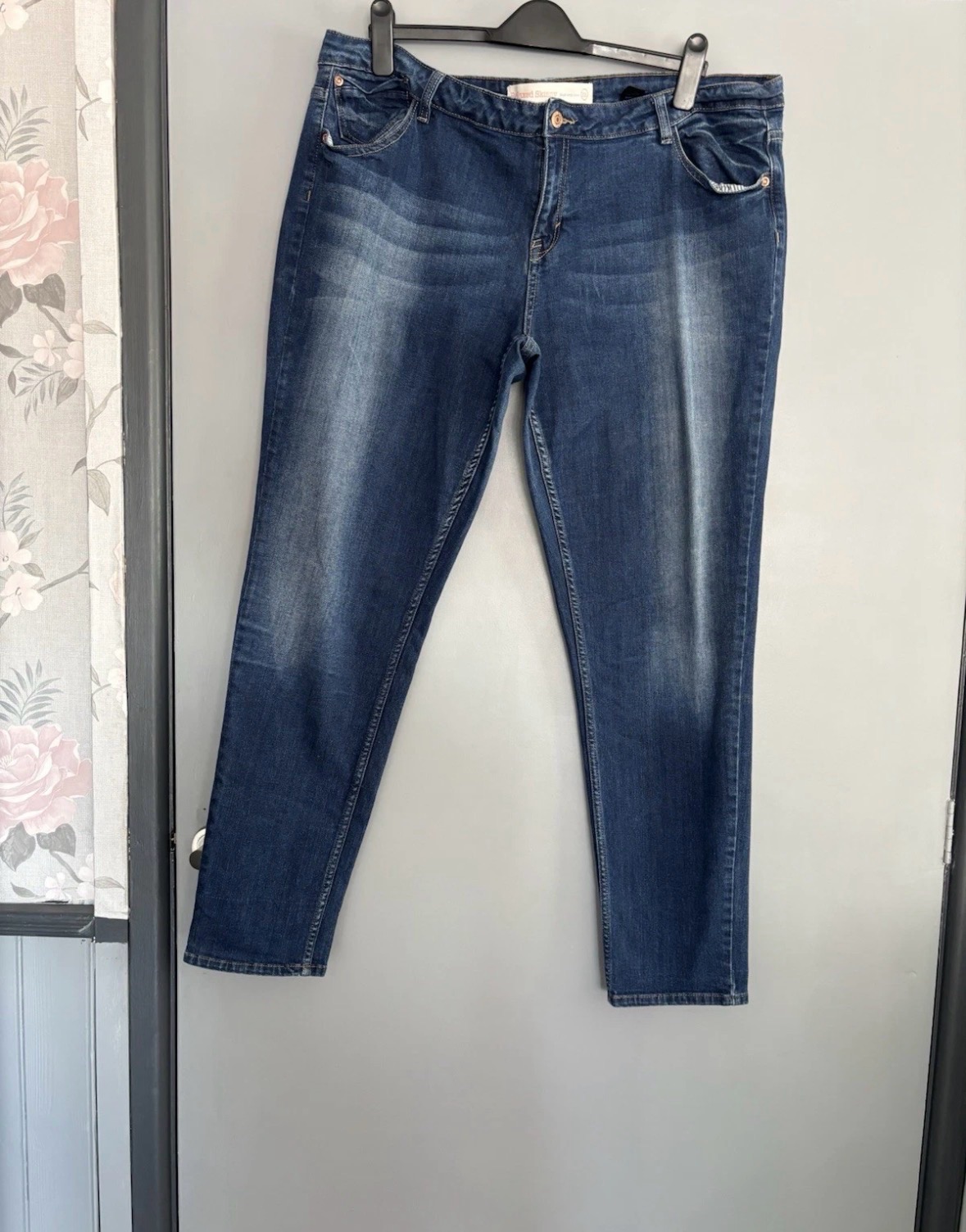 Next Ladies Dark Blue Relaxed Skinny Jeans Size 22L Excellent Condition Stretch