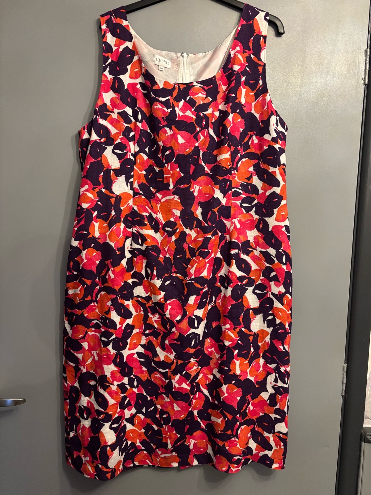 Kaliko Women's Floral Shift Dress Fully Lined Size 20 Excellent Condition