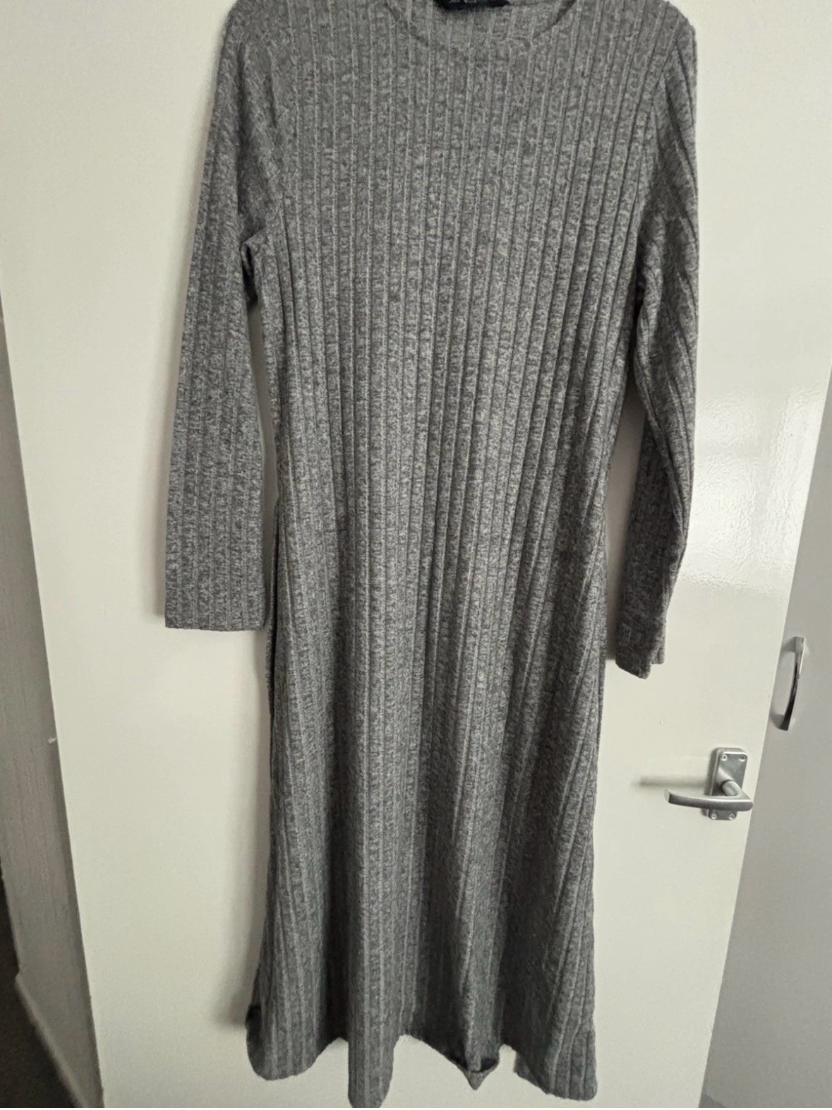 BNWT F&F Women's Grey Knitted Dress With Belt Size 16 RRP £19.50