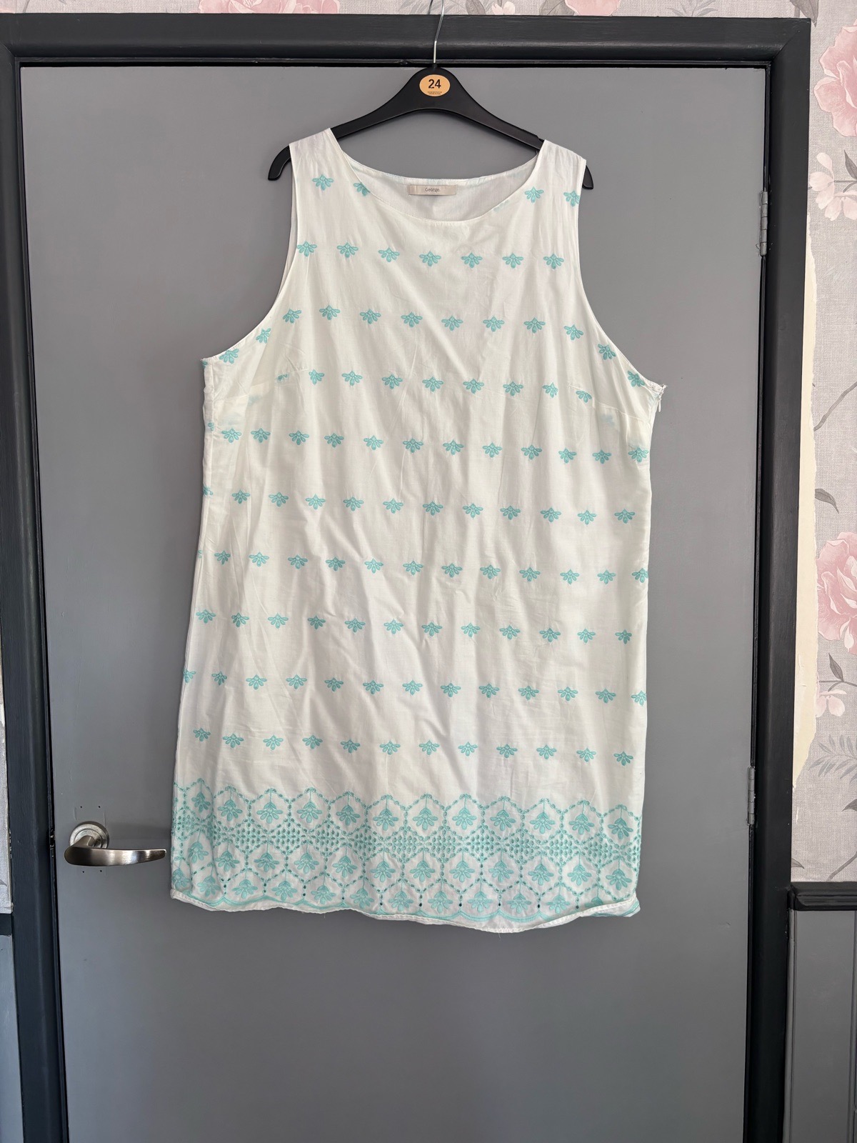 George Women's Floral Sleeveless Fully Lined Summer Dress Size 22 Excellent Condition