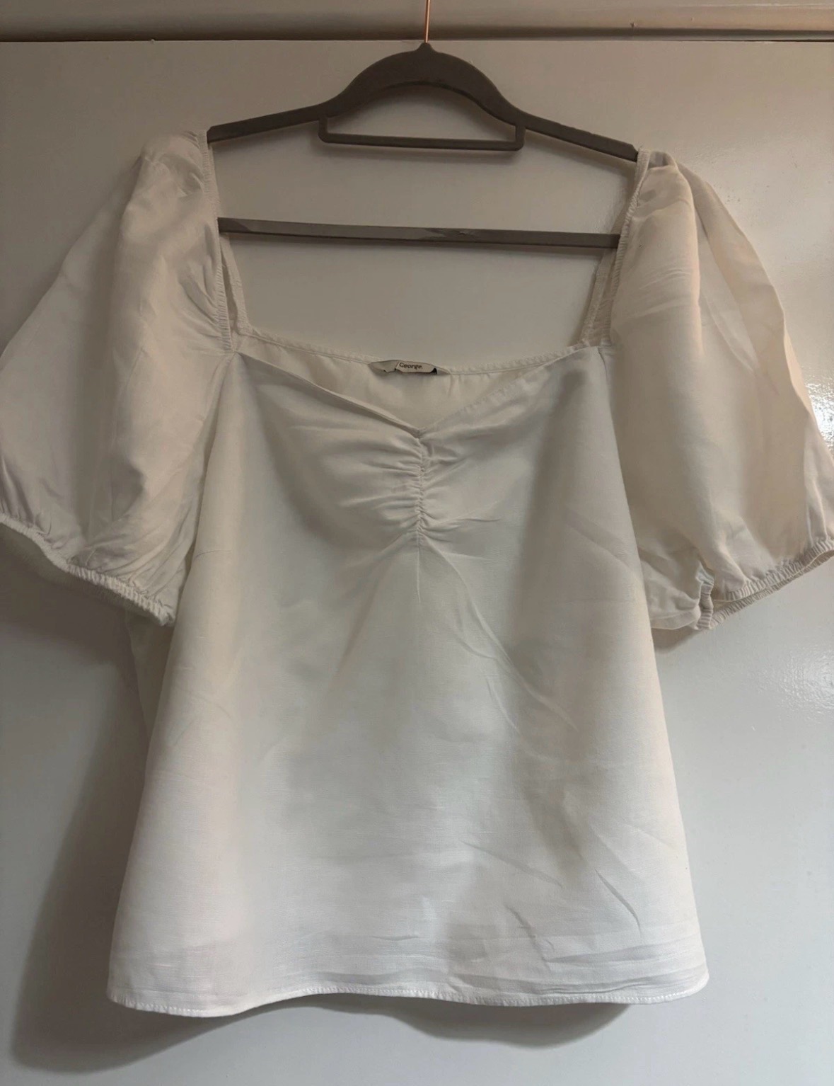 George Ladies Ivory Short Sleeve Blouse Size 22 Excellent Condition Worn Once