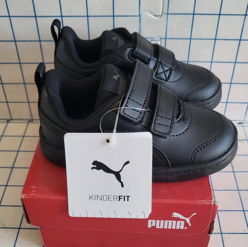 Genuine Puma Unisex Kids Courtflex V2 V Inf Trainers, Puma Black BABY UK 5 EU 22