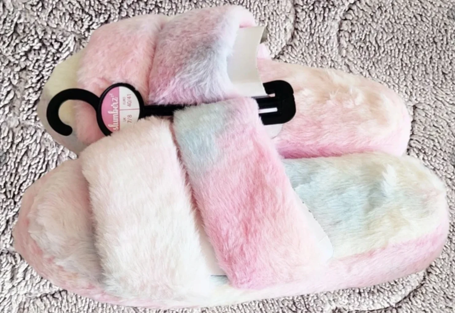 Fluffy Candy Floss Colour Slider Slipper UK 7
