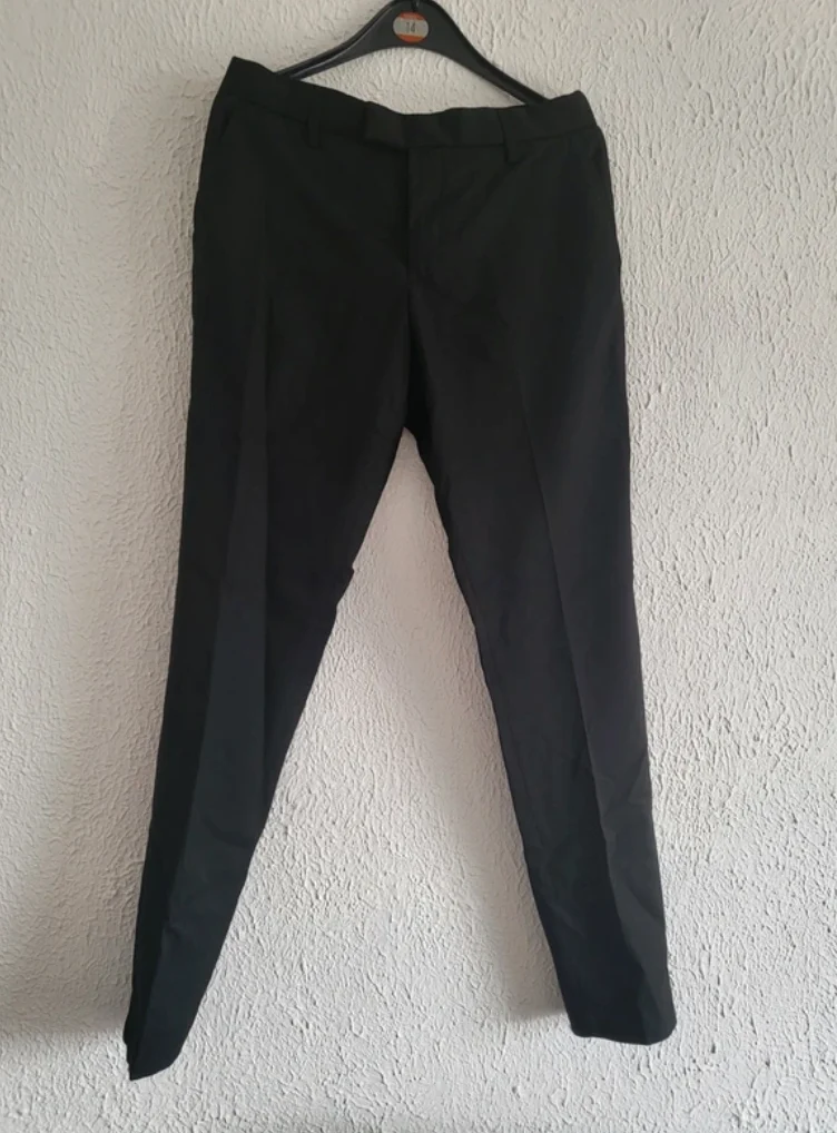 George Asda Men's Black Trousers Slim - W34 L33 - Perfect For School