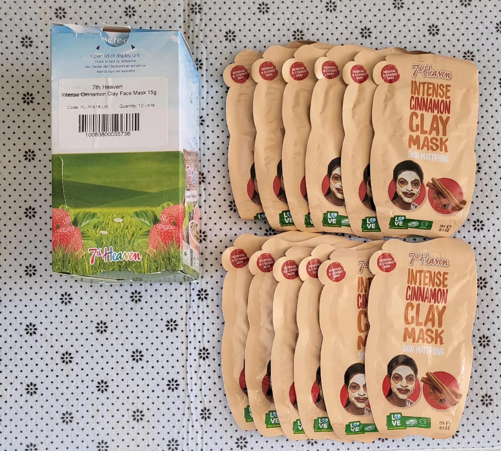 7th Heaven Intense Cinnamon Clay Face Mask 15g X 12