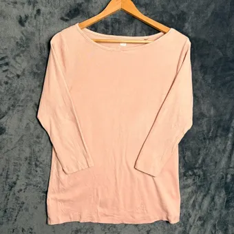 F&F Pink Top uk 14 Boat Neck Casual Stretch Basic