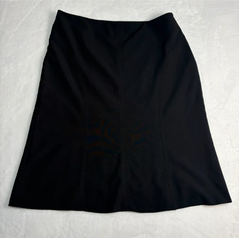 F&F Black A-line Skirt UK 12 Knee Length Smart Work Office