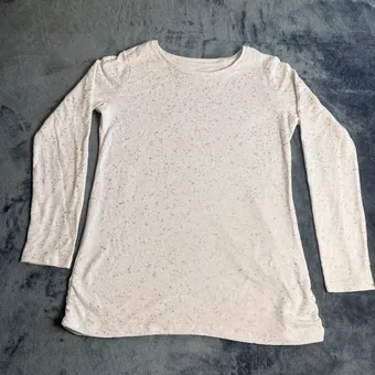 Next Beige Gold Glitter Long Sleeve Top UK 10 Stretch Casual Sparkle Party