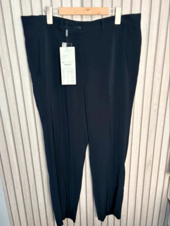 Marcona Navy Tailored Trousers UK Size 22 Elasticated Waist Smart