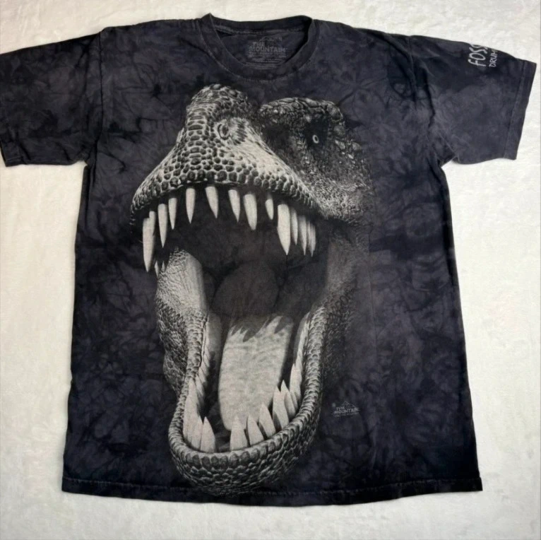 The Mountain T-rex Dinosaur Graphic T Shirt Tie Dye Fossil World Size M Casual