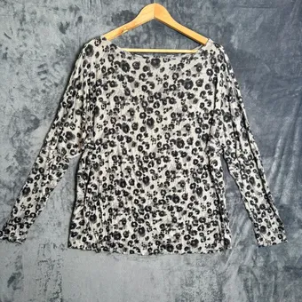 TU Grey Patterned Long Sleeve Top uk 20 Stretch Casual Plus Size
