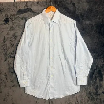 Brooks Brothers Regent Blue Micro Check Cotton Shirt 16 2/3 Non Iron Smart Formal