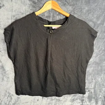 Charlotte West Black Cap Sleeve Top Size 10 Casual Summer Lightweight