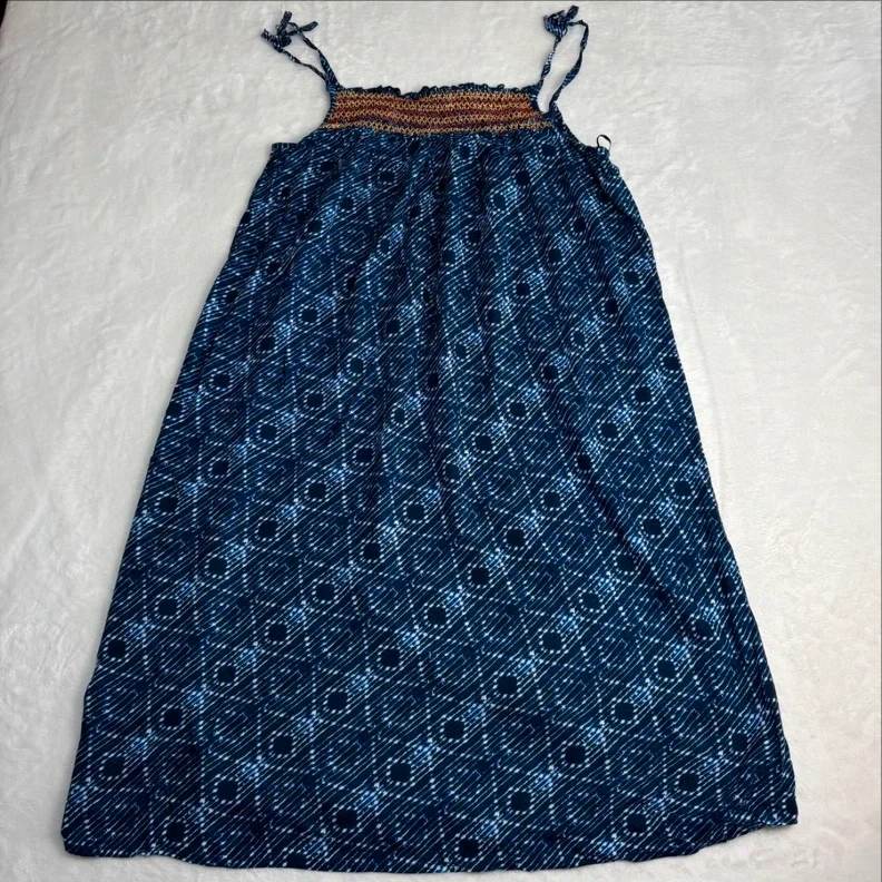 F&F Holiday Blue Patterned Strappy Dress uk 10 Boho Summer Beach