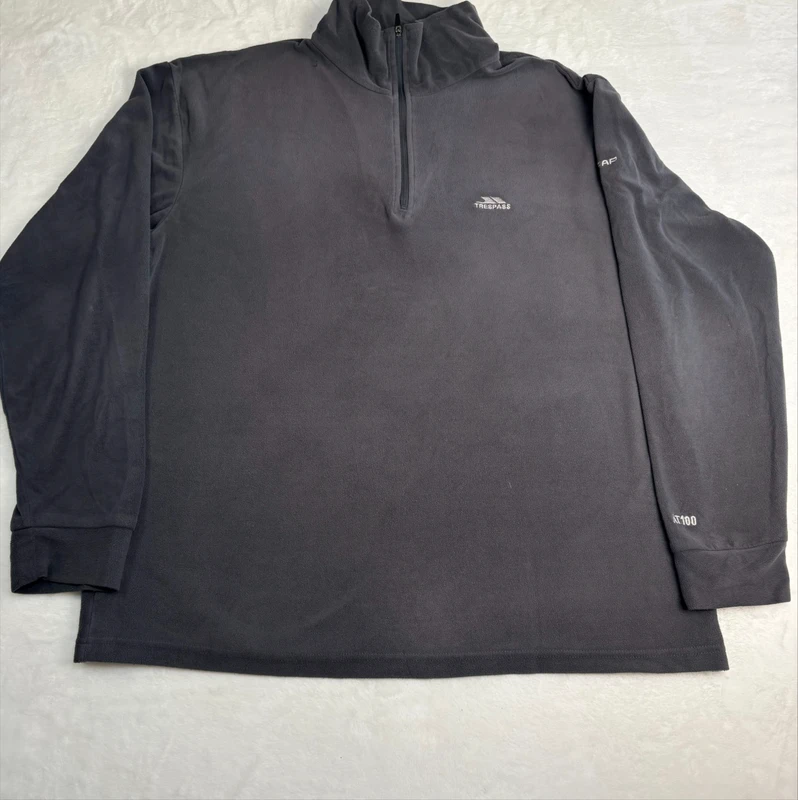 Trespass Airtrap Fleece Pullover Grey Size XL 1/4 Zip Lightweight Casual