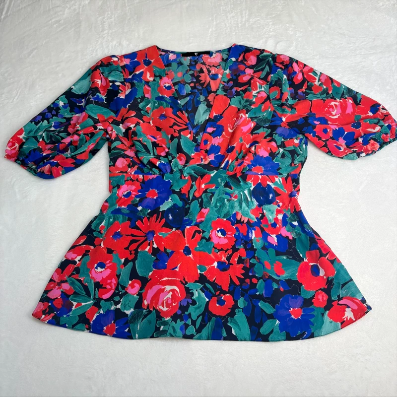 Very Floral Top Size UK 14 Summer Cottagecore Woman Festival