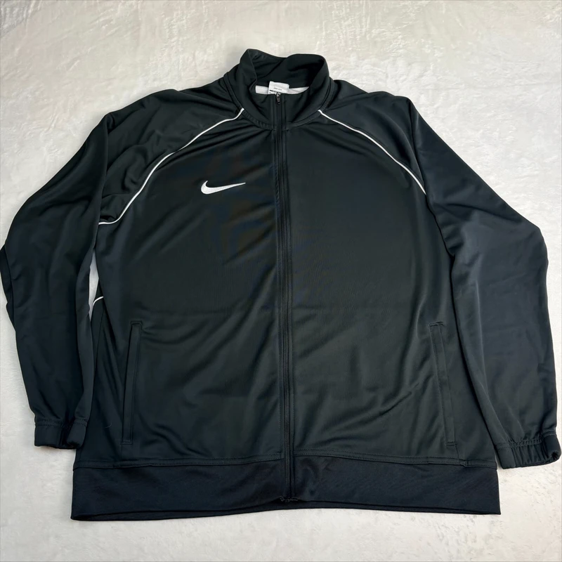 Nike Dri Fit Track Jacket Mens Size M Dark Grey Full Zip Slim Fit Casual