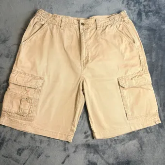 Workwear Beige Cargo Shorts Waist 38in 100% Cotton Utility Combat Summer