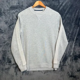 Ted Baker Grey Sweatshirt Size 3 UK M Cable Knit Sleeve Crew Neck Jumper Casual