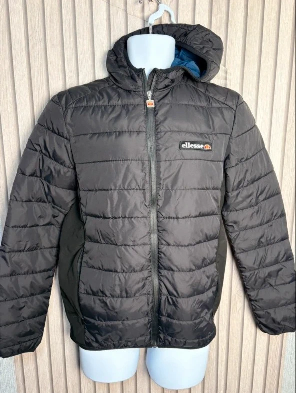 Ellesse Black Puffer Jacket Men’s Size XS Hooded Coat Outdoor