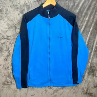 Pierre Cardin Blue Full Zip Fleece Jacket Mens Size XL Lightweight Outdoor Casual