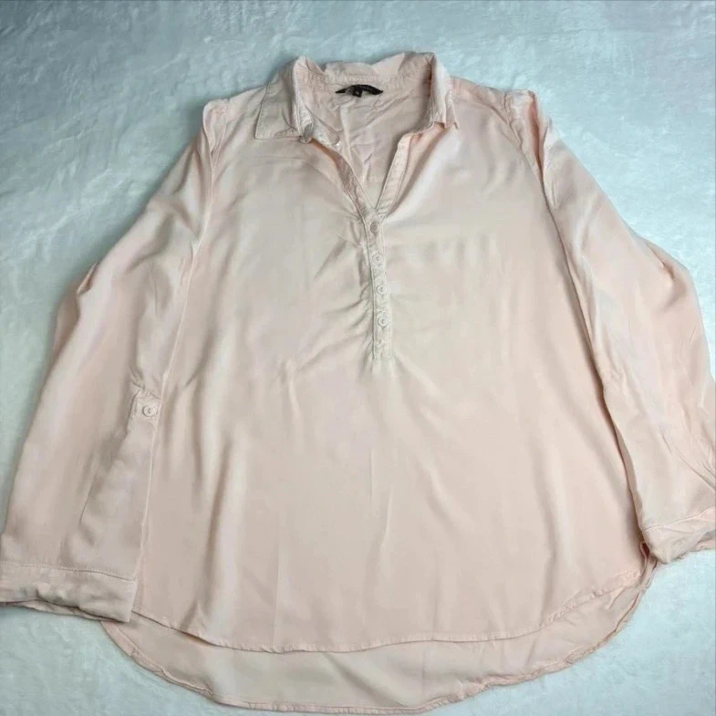 Peacocks Peach Blouse UK 16 Lightweight Long Sleeve Casual Top
