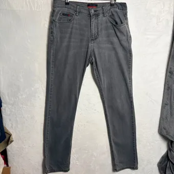 Pierre Cardin Grey Jeans W34 L32 Straight Leg Cotton Blend Denim Mens