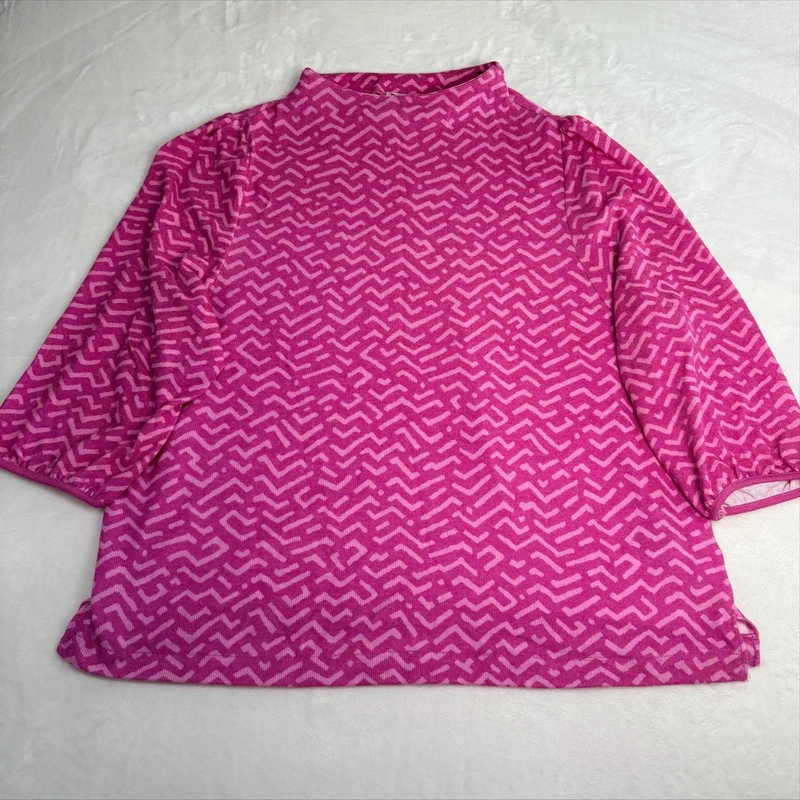 Street One Pink Patterned Knit Top Lightweight - Size UK 18 woman Summer