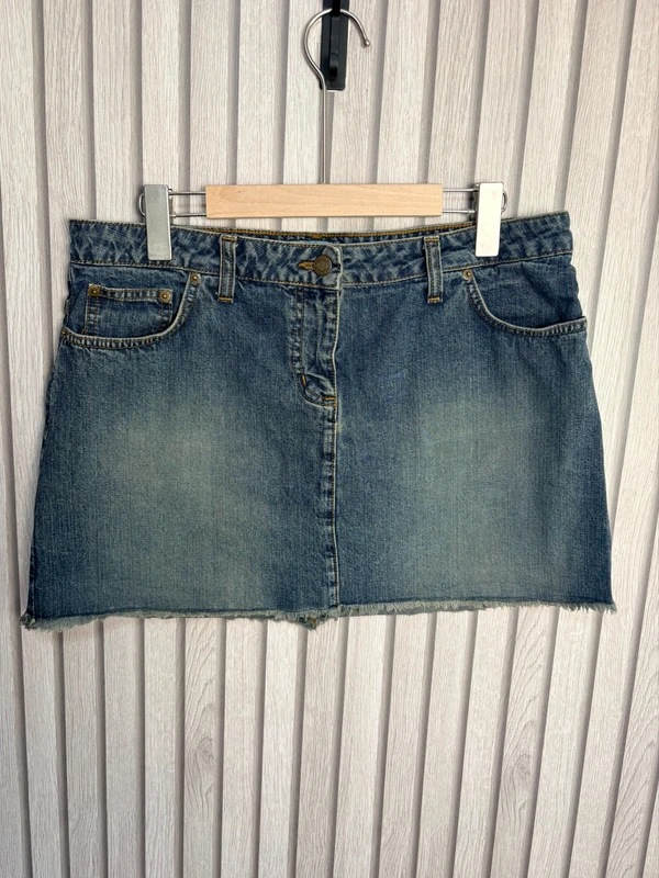 Jigsaw Denim Mini Skirt UK Size 14 Blue Wash Short Casual Festival Summer