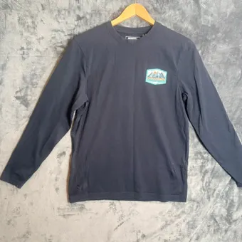 Mountain Warehouse Navy  Long Sleeve Graphic T Shirt Size S/P Cotton Outdoor Hiking Casual