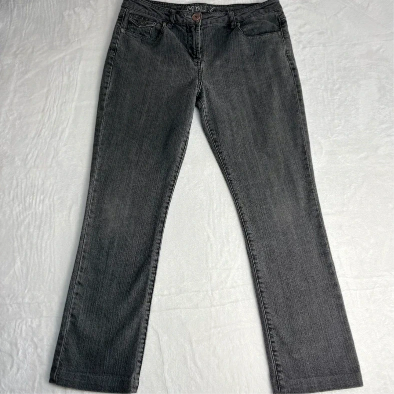 South Molly Black Straight Leg Jeans UK Size 14R Mid Rise Denim Casual Wear Summer