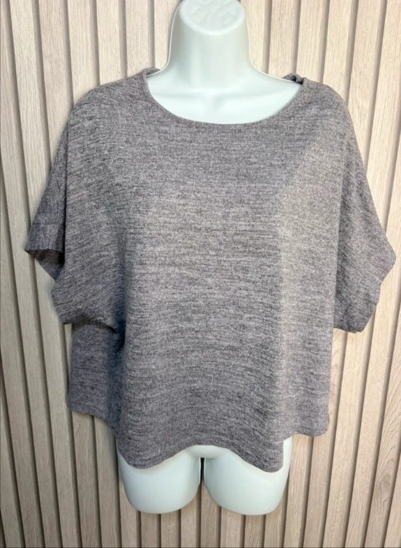Apricot Grey Marl Oversized Top - UK Size 8 Casual Summer