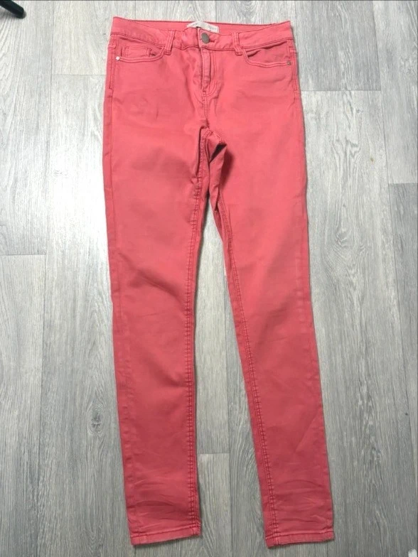 George Women’s Skinny Jeans Size UK Size 10 Pink Stretch Cotton Mid Rise Casual