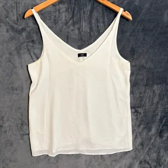 F&F White V Neck Cami Top uk 10 Sleeveless Layered Chiffon Blouse