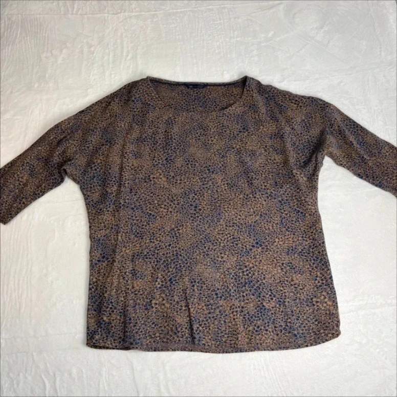 M&S Collection Blue Mix Animal Print Top UK Size 10 Casual Summer