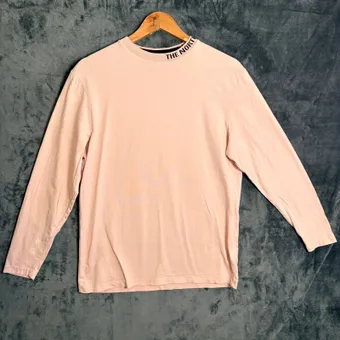 The North Face Pink Long Sleeve Cotton T-Shirt Womens Size S Logo Top