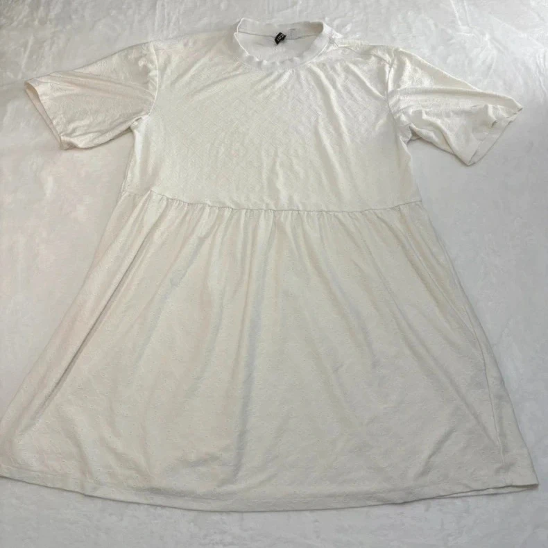 H&M Off White Textured Smock Top Size XS uk 6-8 US XS Babydoll Summer