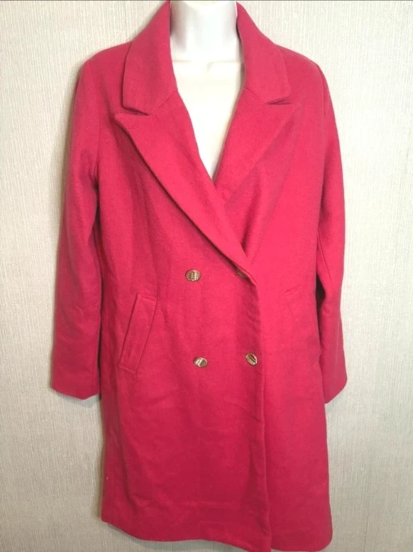 Next pink Wool Blend Double-breasted Coat - UK Size 8 Casual