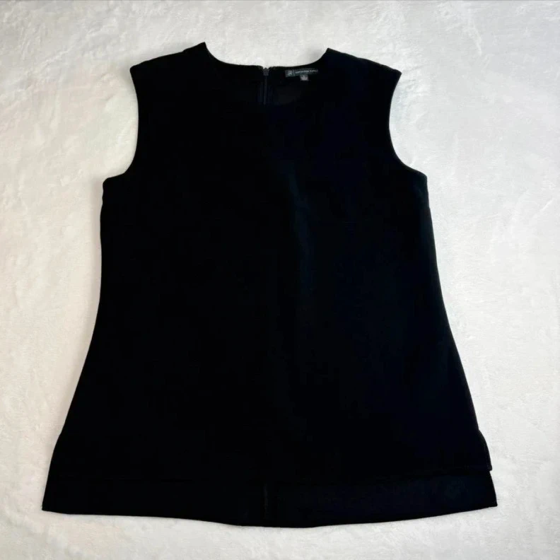 Adrianna Papell Black Sleeveless Tunic Top UK Size S Summer