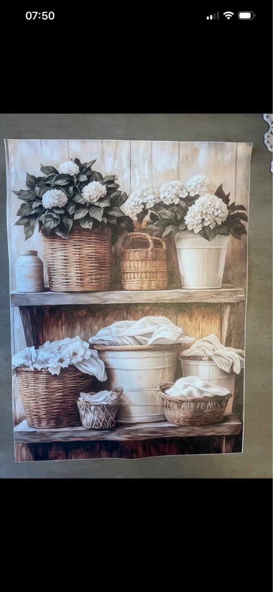 Farmhouse style canva painting print for laundry room