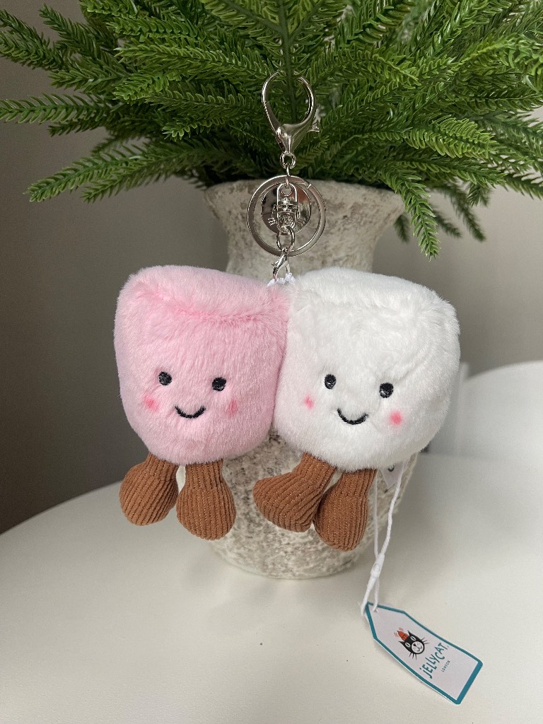 Marshmallow bag charm or keyring