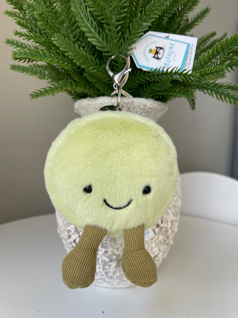 Soft green macaroon bag charm or keyring