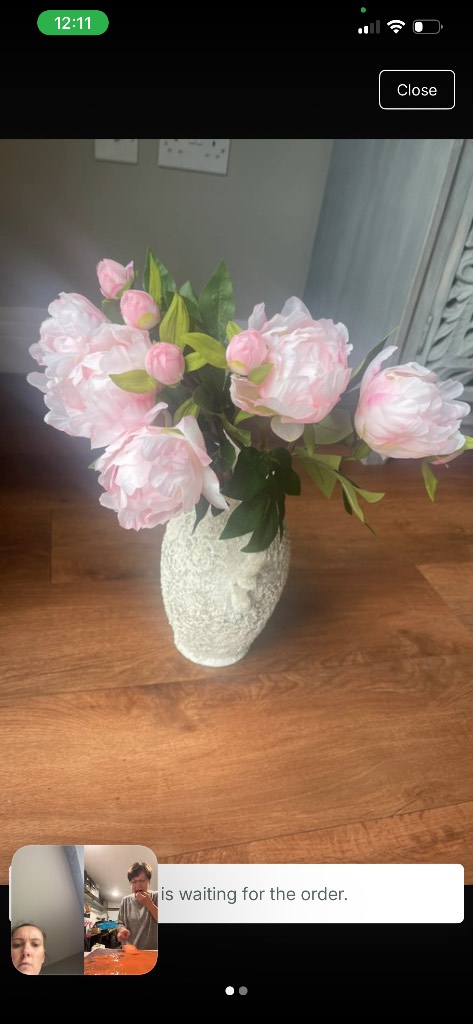 Artificial peony flowers baby pink