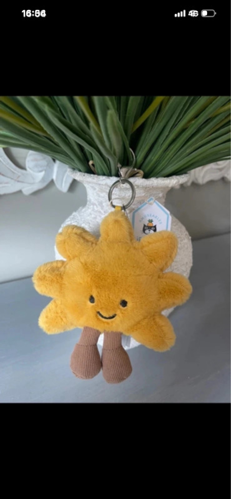 Soft toy bag charm or keyring sun