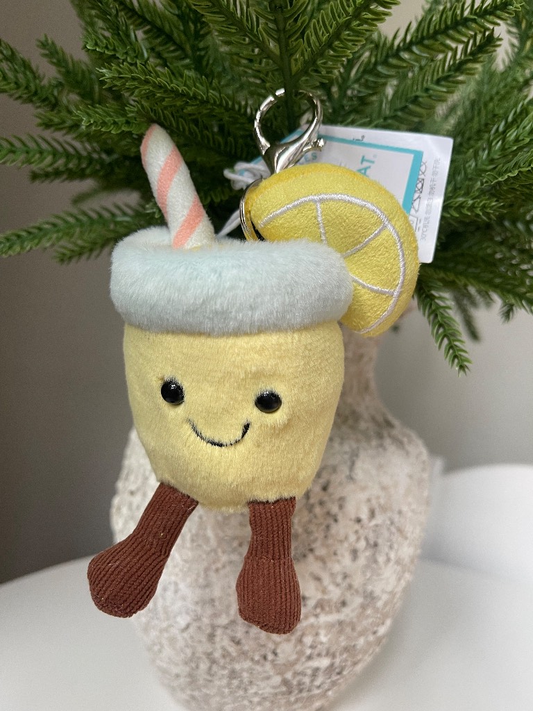 Lemon drink soft bag charm or keyring, keychain