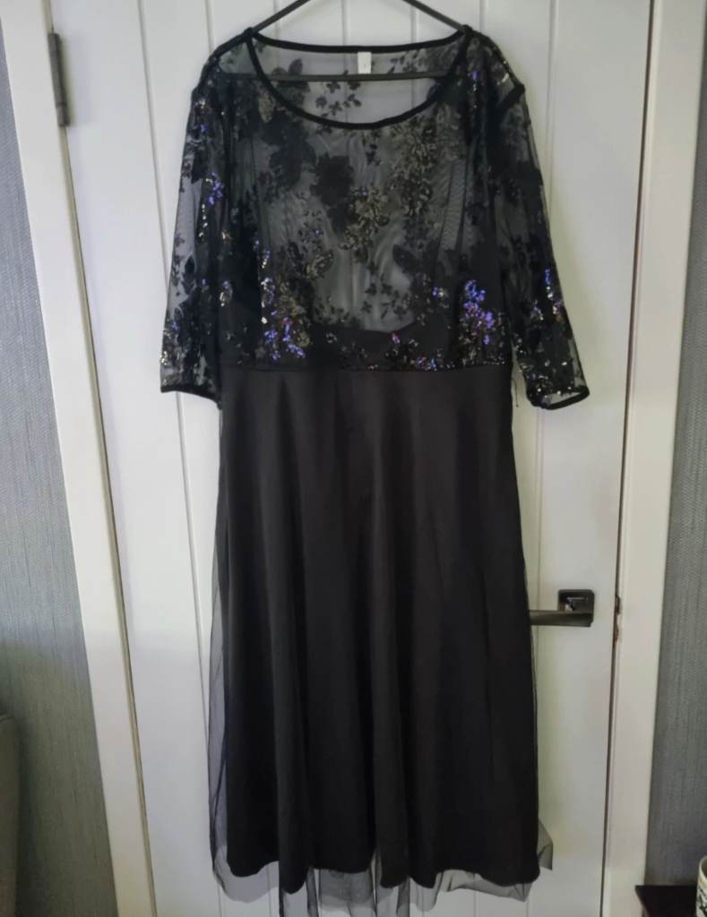 Womens black party dress black size 16 large